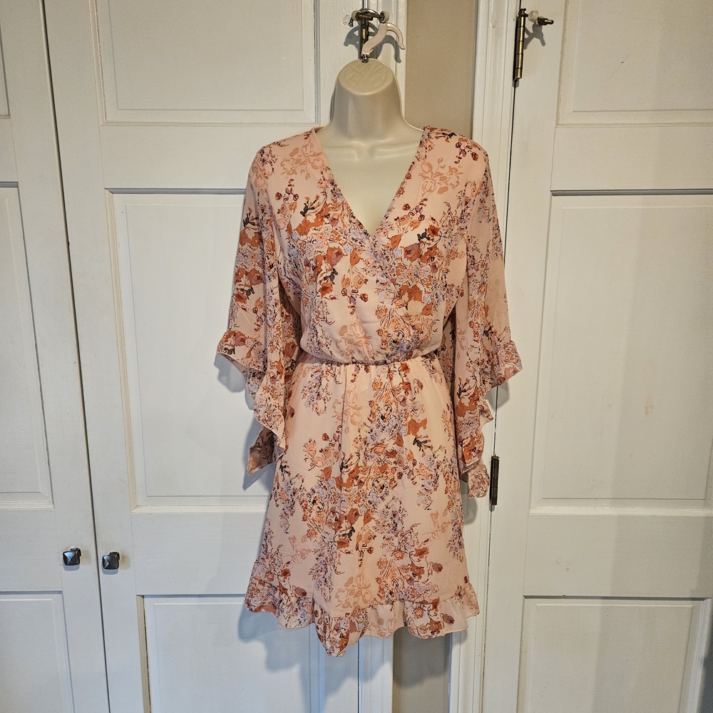 Floral Pink Ruffle Dress